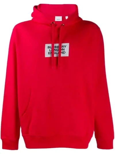 Shop Burberry London England Patch Hoodie In Red
