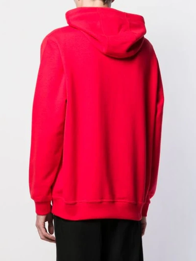 Shop Burberry London England Patch Hoodie In Red