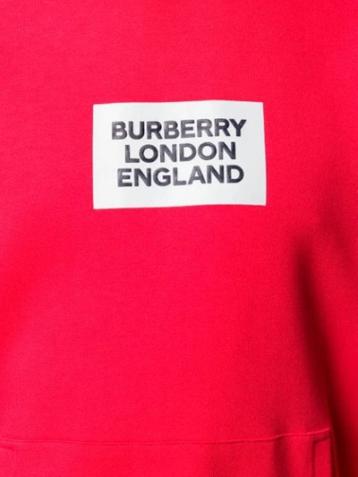 Shop Burberry London England Patch Hoodie In Red