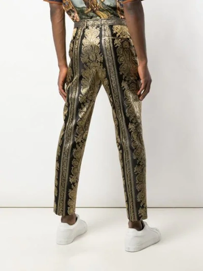 Shop Dolce & Gabbana Tailored Jacquard Trousers In Gold