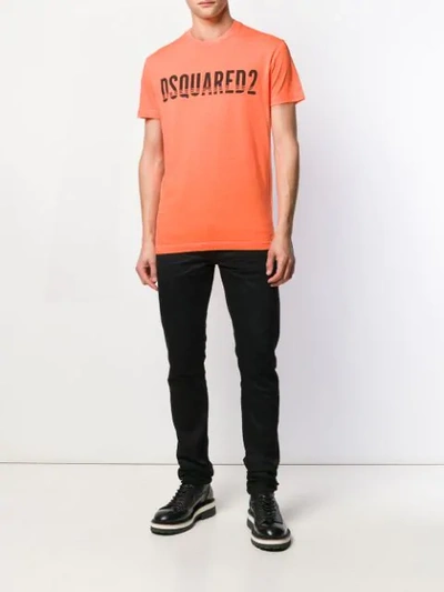 Shop Dsquared2 Logo Print T-shirt In Orange