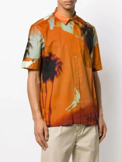 Shop Ps By Paul Smith Skydiving Print Shirt In Orange