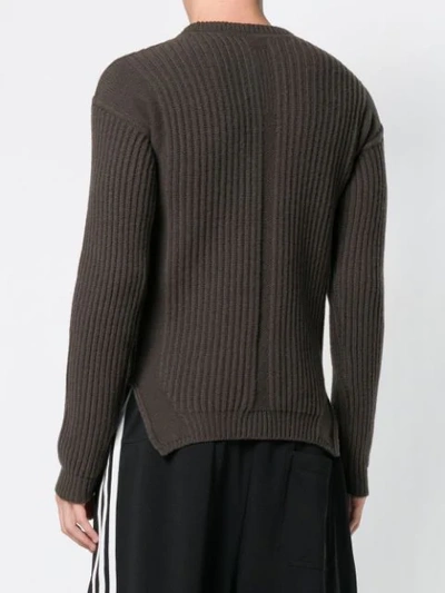 Shop Rick Owens Fisherman Knit Sweater In Grey