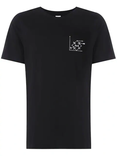 Shop Àlg Chest Print T-shirt - Schwarz In Black