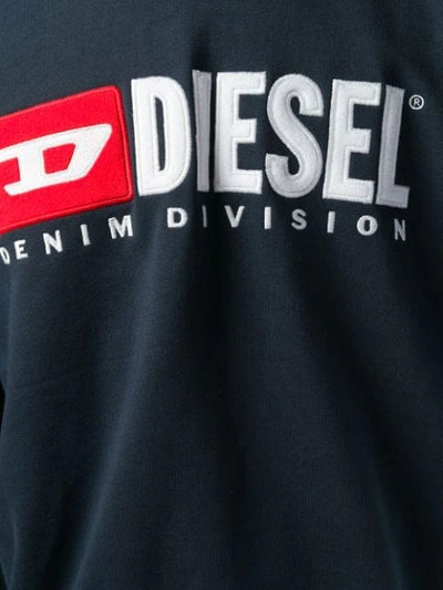 Shop Diesel Hooded 90's Sweatshirt In Blue