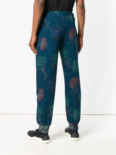 Shop Etro Elasticated Waist Trousers In Blue