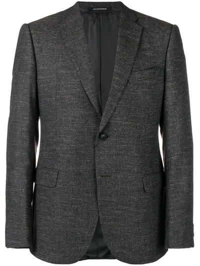 Shop Emporio Armani Single-breasted Blazer In Grey