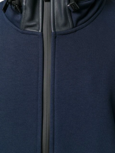 Shop Fendi Zipped Bomber Jacket In Blue