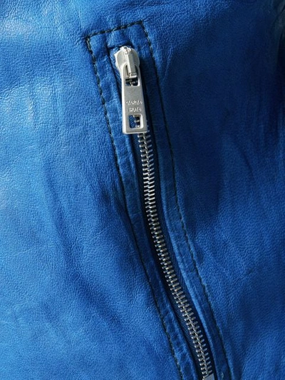 Shop Giorgio Brato Zipped Leather Jacket In Blue