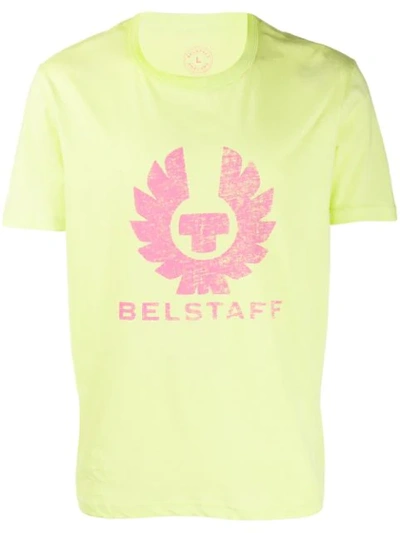 Shop Belstaff Printed Logo T-shirt In Yellow