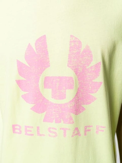 Shop Belstaff Printed Logo T-shirt In Yellow