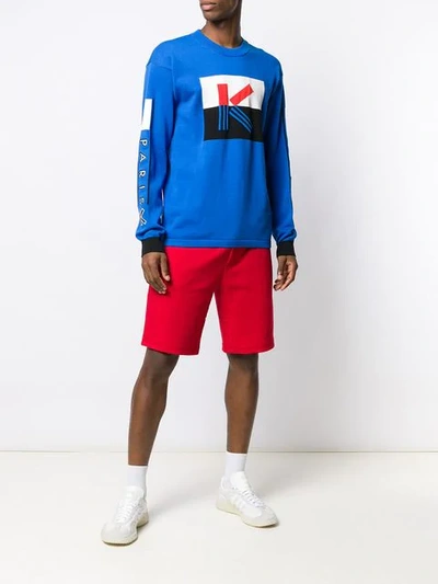 Shop Kenzo Logo Print Sweatshirt In Blue