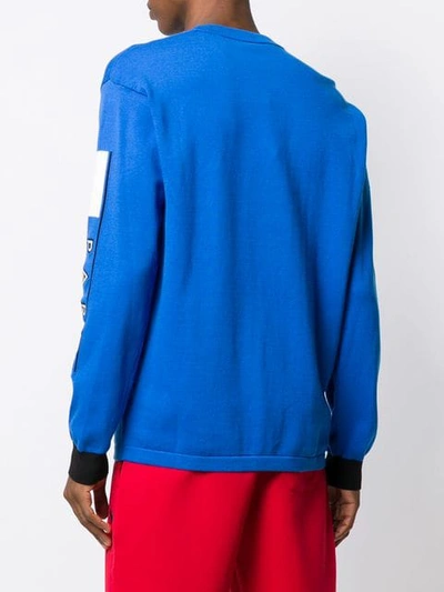 Shop Kenzo Logo Print Sweatshirt In Blue