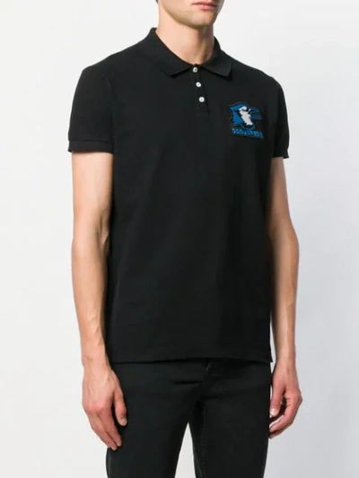 DSQUARED2 EMBROIDERED POLO SHIRT - 黑色