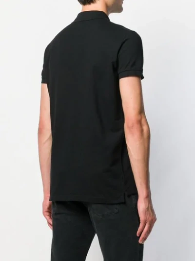 Shop Dsquared2 Embroidered Polo Shirt In Black