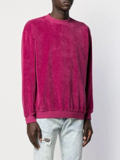 Shop Paura Sweatshirt Aus Velours - Rosa In Pink