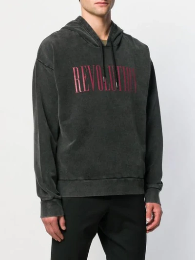 Shop John Varvatos Kapuzenpullover Mit "revolution"-print In Black