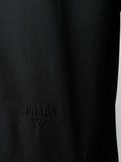 Shop Prada Embroidered Logo Shirt In Black