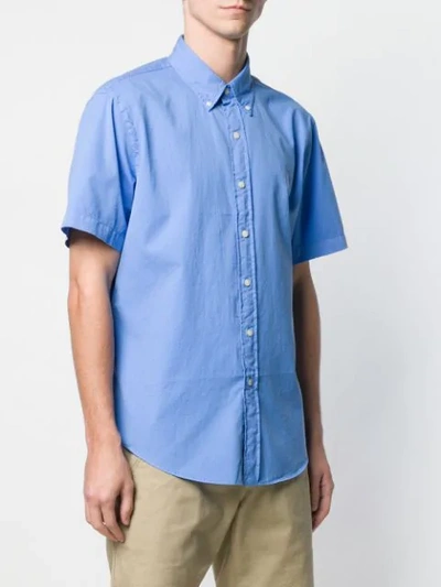 Shop Polo Ralph Lauren Embroidered Logo Shirt In Blue