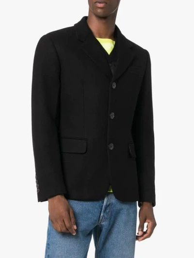 PRADA NOTCHED LAPEL BLAZER - 黑色