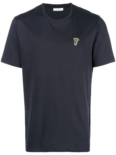 Shop Versace Logo Chest T-shirt In Blue