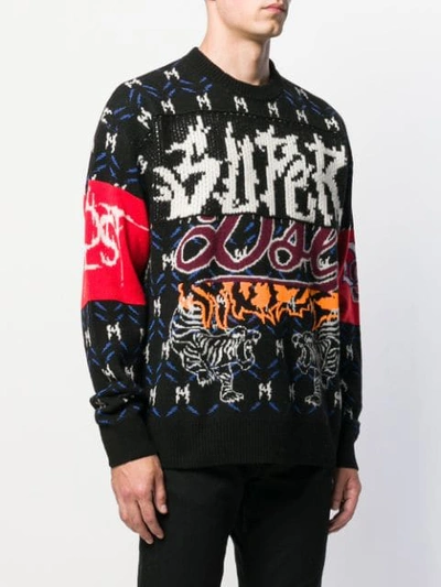 Shop Diesel K-sup Jacquard Jumper In Black