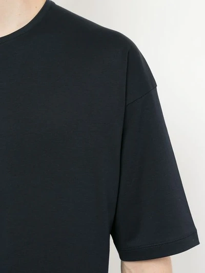 MACKINTOSH NAVY COTTON CREWNECK T-SHIRT GCS-025 - 蓝色