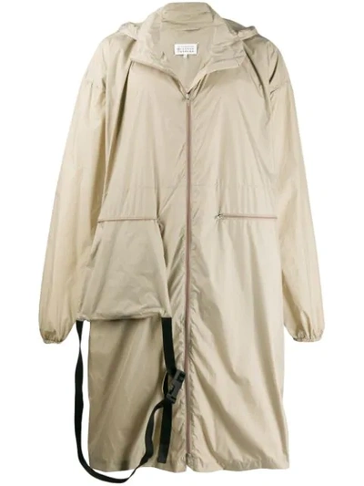 Shop Maison Margiela Maxi Raincoat With Belt Bag In 110 Beige