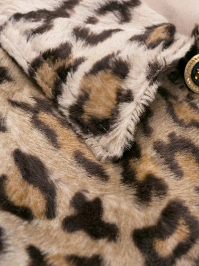 Shop Versace Leopard Print Single Breasted Jacket In Brown