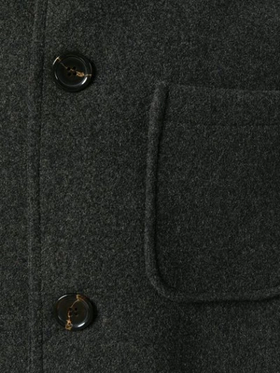Shop Universal Works Pocket Single Breasted Coat - Grey