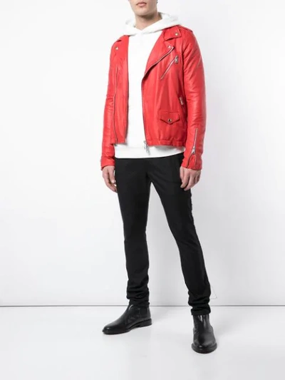 Shop Giorgio Brato Fitted Biker Jacket In Red