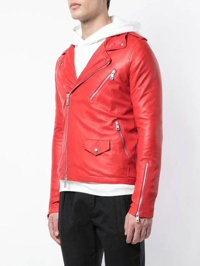 Shop Giorgio Brato Fitted Biker Jacket In Red