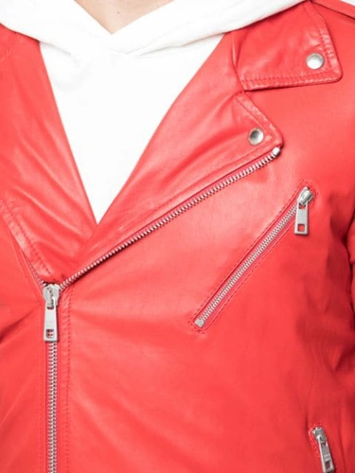 Shop Giorgio Brato Fitted Biker Jacket In Red