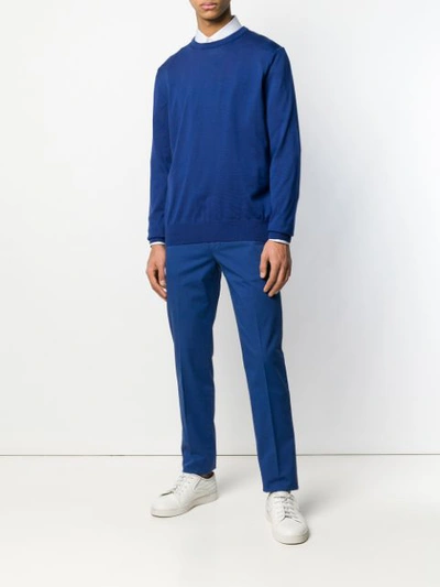 Shop Canali Straight-leg Trousers In Blue