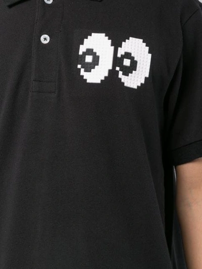 Shop Mostly Heard Rarely Seen 8-bit Pixel Eyes Polo Shirt - Black