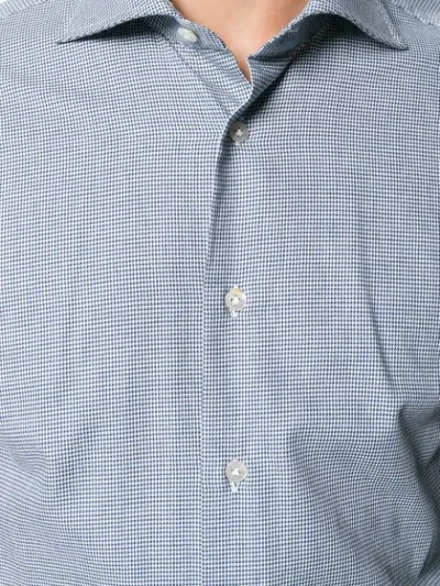 Shop Borriello Micro Houndstooth Shirt In Blue