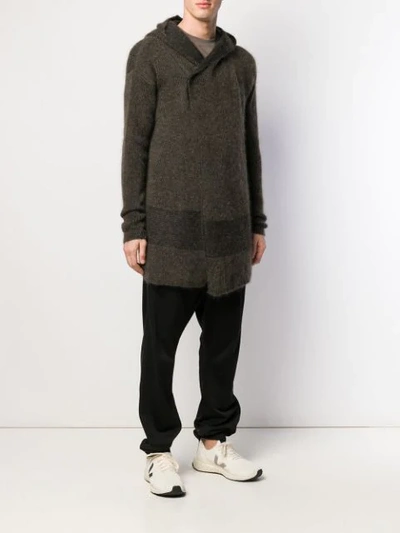 Shop Rick Owens Hooded Fisherman Cardigan In Black