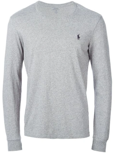 Shop Polo Ralph Lauren Embroidered Logo T-shirt - Grey