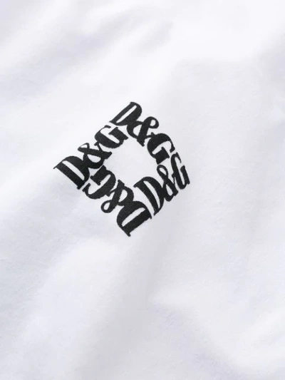 Shop Dolce & Gabbana Logo Buttoned T-shirt In White