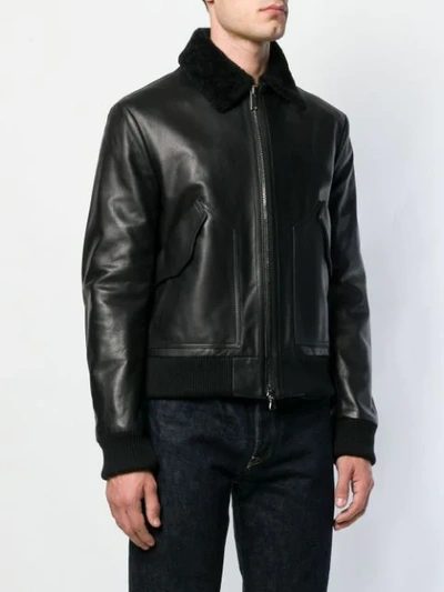 Shop Al Duca D'aosta Leather Jacket In Black