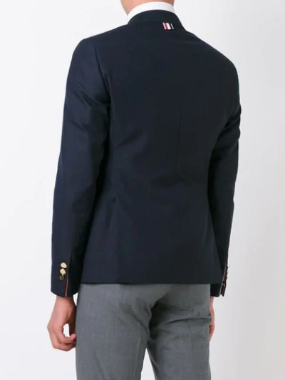 Shop Thom Browne Short Double-breasted Blazer - Blue