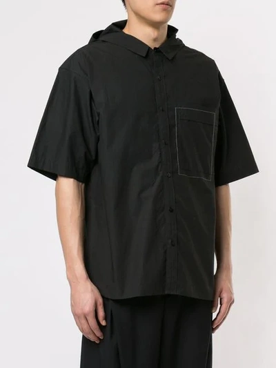 Shop Yoshiokubo Hooded Shirt In Black