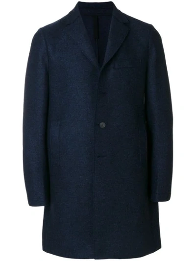 Harris Wharf London Single Breasted Coat In Blue