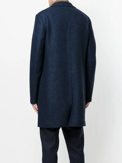 Harris Wharf London Single Breasted Coat In Blue