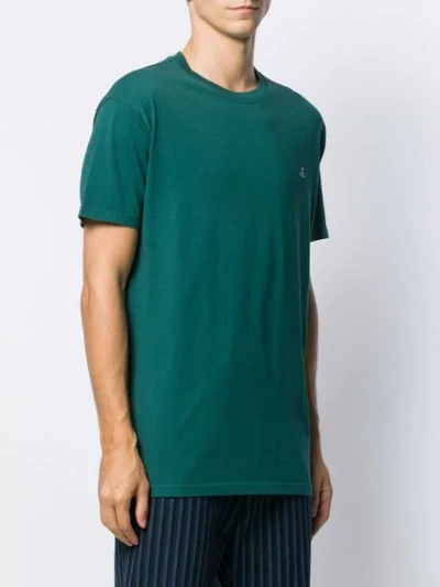 Shop Vivienne Westwood Embroidered Logo T-shirt In Green