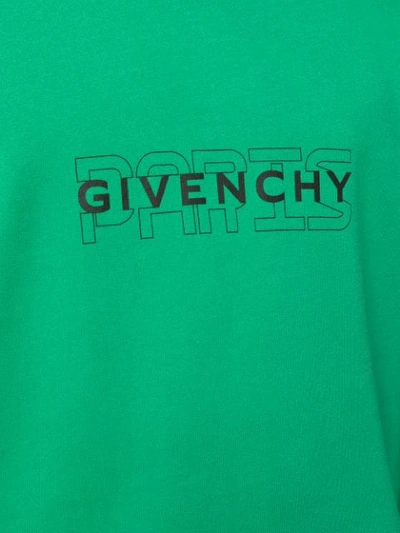 Shop Givenchy Paris Logo Sweatshirt In Green