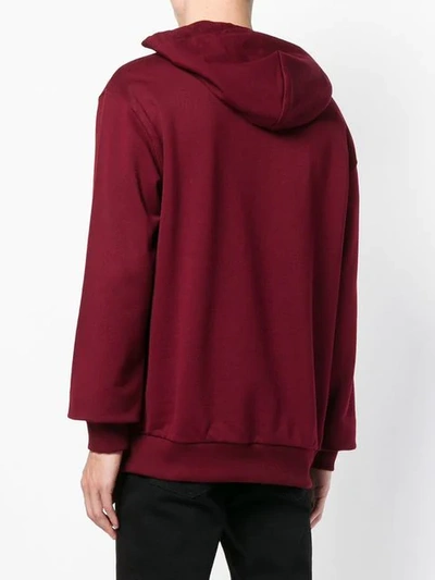 Shop Dolce & Gabbana Amore Patch Hoodie In Red