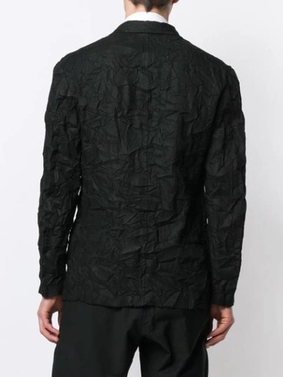 Shop Yohji Yamamoto Creased Effect Blazer In Black