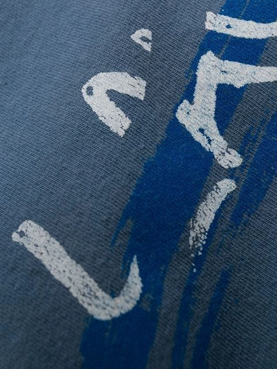 Shop Greg Lauren T-shirt Mit Logo-print In Blue