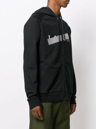 Shop Lanvin Taped Logo Zipped Jacket In Black